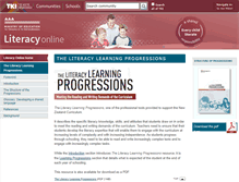 Tablet Screenshot of literacyprogressions.tki.org.nz